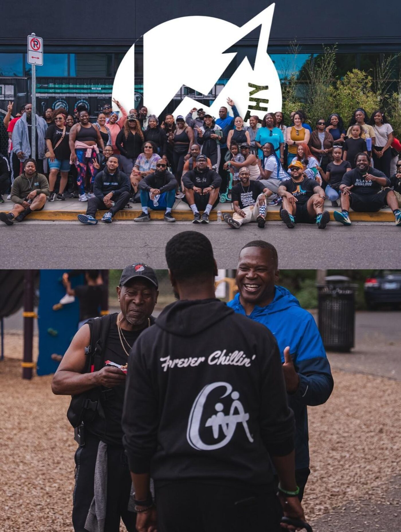 Group photo with W(H)ealthy Walks logo