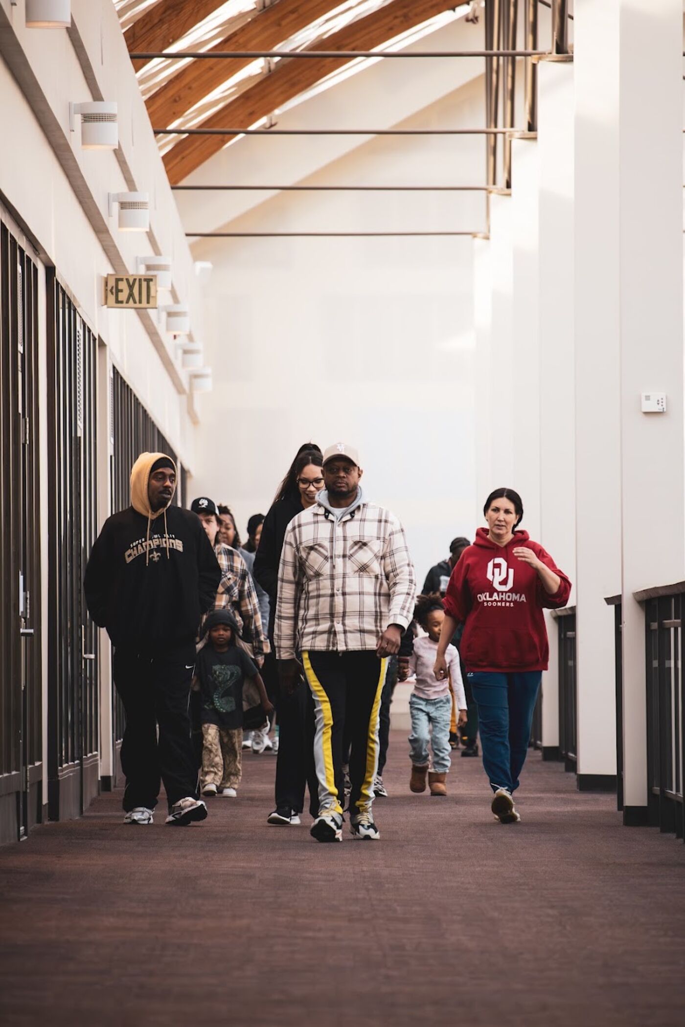 Group walking together at a community event